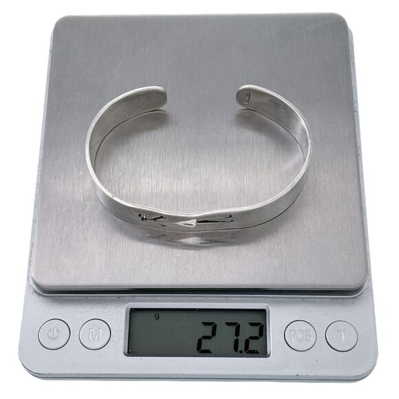 Vintage Mexico Sterling Silver 27.2 Gram Woman Girl Cutout Cuff Bracelet 6.5" - Picture 8 of 8